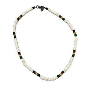 White, Black, red, yellow, green Necklace